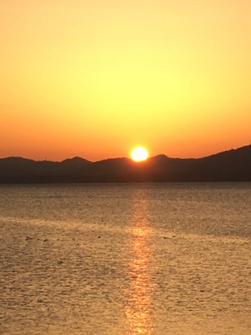 宍道湖の夕陽　